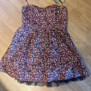 Floral Strapless A-Line Dress